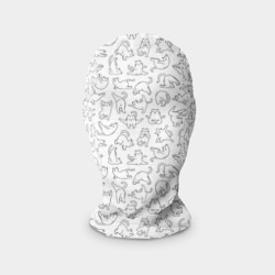 Маска карнавальная 3D Кошка спортсменка - паттерн