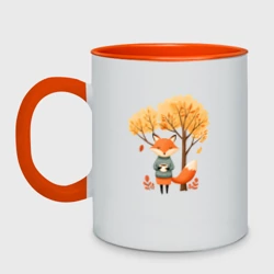 Кружка двухцветная Лиса и осень