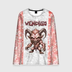 Мужской лонгслив 3D Wendigo - злой дух голода