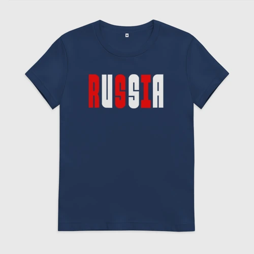 Женская футболка хлопок USA - Russia