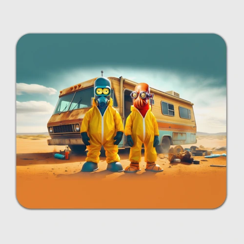 Прямоугольный коврик для мышки Zoidberg and Bender - Breaking bad soap opera