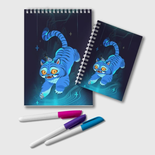 Блокнот Blue tiger and a six eyed magpie