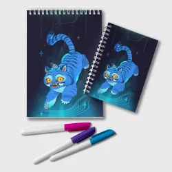 Блокнот Blue tiger and a six eyed magpie
