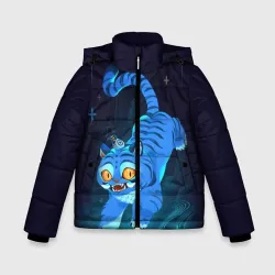 Зимняя куртка для мальчиков 3D Blue tiger and a six eyed magpie