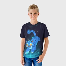 Детская футболка 3D Blue tiger and a six eyed magpie - фото 2