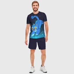 Мужской костюм с шортами 3D Blue tiger and a six eyed magpie - фото 2