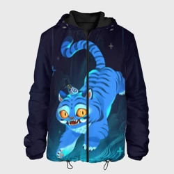 Мужская куртка 3D Blue tiger and a six eyed magpie