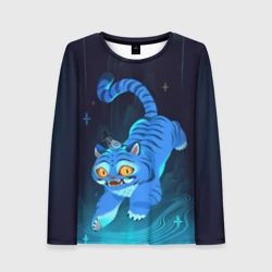 Женский лонгслив 3D Blue tiger and a six eyed magpie