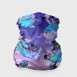 Бандана-труба 3D Тигр с сорокой 