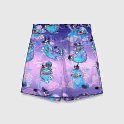 Детские спортивные шорты 3D Тигр с сорокой 