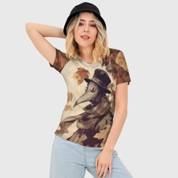 Женская футболка 3D Slim Осенний чумной доктор - фото 2