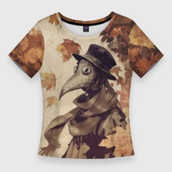 Женская футболка 3D Slim Осенний чумной доктор