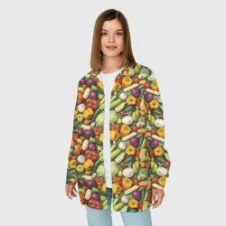Женская рубашка oversize 3D Полезное питание - фото 2