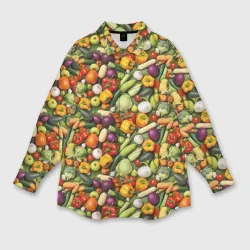 Женская рубашка oversize 3D Полезное питание