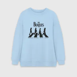 Женский свитшот oversize без начеса хлопок Beatles обложка