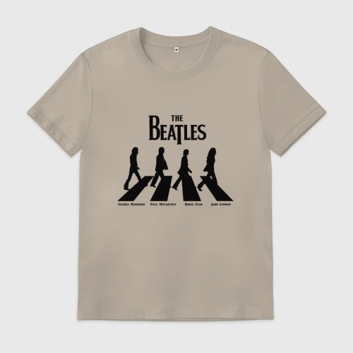 Мужская футболка хлопок с принтом Beatles обложка, вид спереди #2