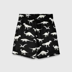 Детские спортивные шорты 3D Силуэты динозавров - паттерн