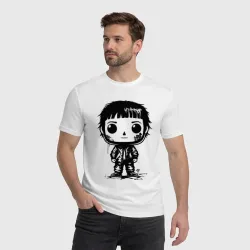 Мужская футболка хлопок Funko POP с тату на лице - фото 2