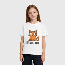 Детская футболка хлопок Кот ошибки 404 - фото 2