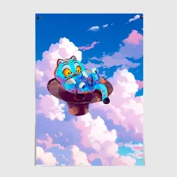 Постер Tiger Derpy in the clouds