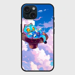 Чехол силиконовый для Apple iPhone 15 матовый Tiger Derpy in the clouds
