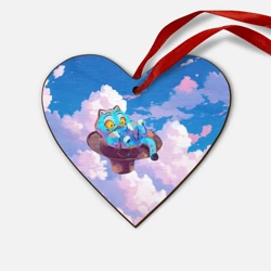 Деревянная игрушка Сердце Tiger Derpy in the clouds