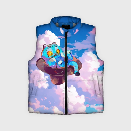 Детский жилет утепленный 3D Tiger Derpy in the clouds