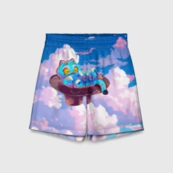 Детские спортивные шорты 3D Tiger Derpy in the clouds