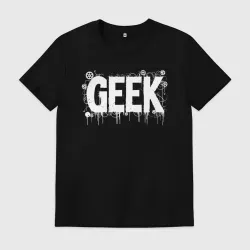 Мужская футболка хлопок Geek в стиле граффити