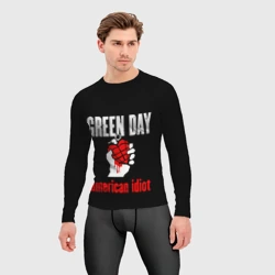 Мужской рашгард 3D Green Day, American idiot - фото 2