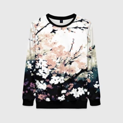 Женский свитшот 3D Цветущее нежное дерево абстракция