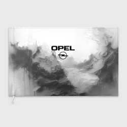 Флаг 3D Opel на сером абстрактном фоне
