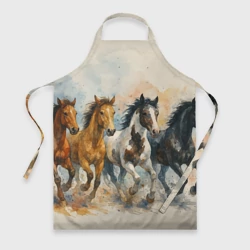 Фартук 3D Кони бегут