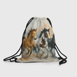 Рюкзак-мешок 3D Кони бегут