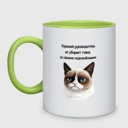 Кружка двухцветная Хороший руководитель не разгребает проблемы