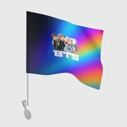 Флаг для автомобиля BTS радужное свечение