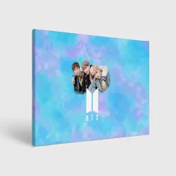 Холст прямоугольный BTS голубой фон