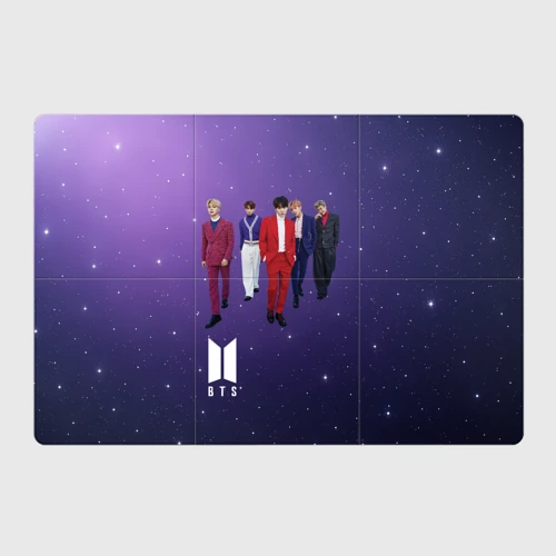 Магнитный плакат 3Х2 BTS фиолетовый фон