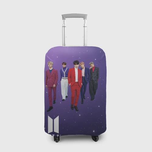 Чехол для чемодана 3D BTS фиолетовый фон
