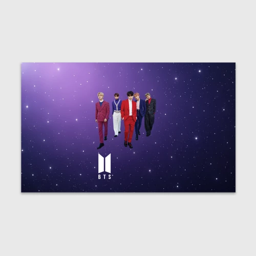 Бумага для упаковки 3D BTS фиолетовый фон