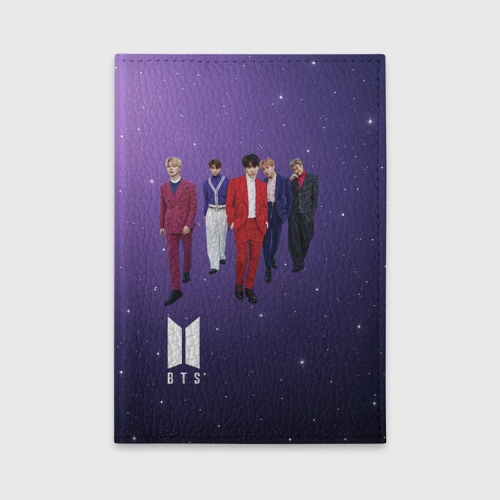 Обложка для автодокументов BTS фиолетовый фон