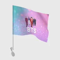 Флаг для автомобиля BTS фон нежный боке 