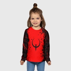 Детский лонгслив 3D Quake emblem on an abstract background - фото 2