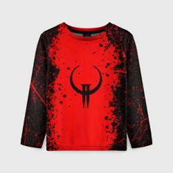 Детский лонгслив 3D Quake 2 emblem on an abstract background