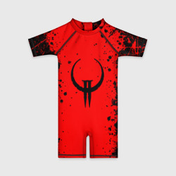 Детский купальный костюм 3D Quake 2 emblem on an abstract background