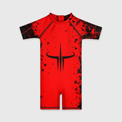 Детский купальный костюм 3D Quake 3 emblem on an abstract background