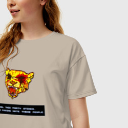 Женская футболка хлопок Oversize Тони Hotline Miami - фото 2