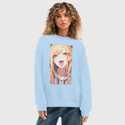 Женский свитшот oversize без начеса хлопок Марин Китагава - кукла - фото 2