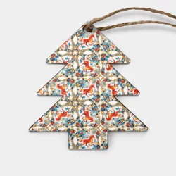 Игрушка деревянная Ёлочка Орнамент с лошадью - символом Нового 2026 года