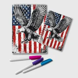Блокнот Орел на фоне американского флага USA